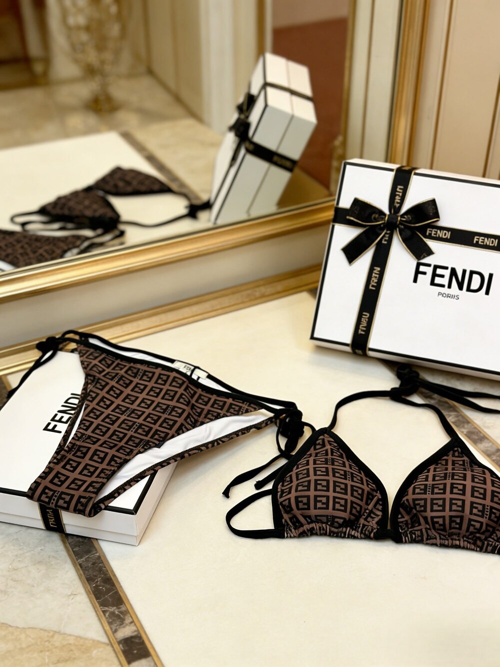 Fendi FF Print Triangle Bikini Set - Picture 4 of 6